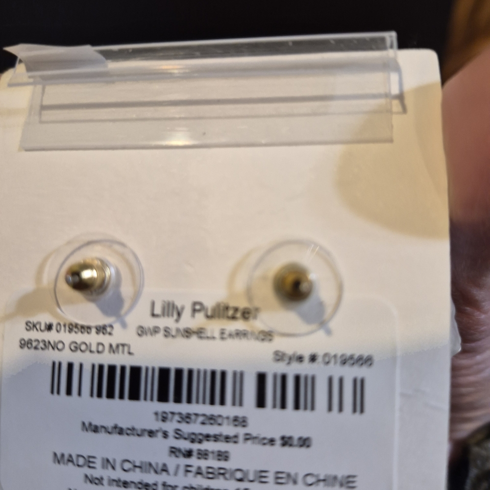 Lilly Pulitzer Cream Floral Earrings - Picture 3 of 3